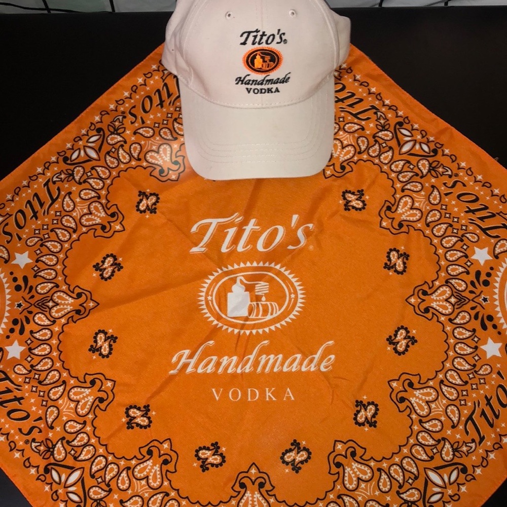 Tito’s Handmade Vodka Baseball Hat & Bandanna New